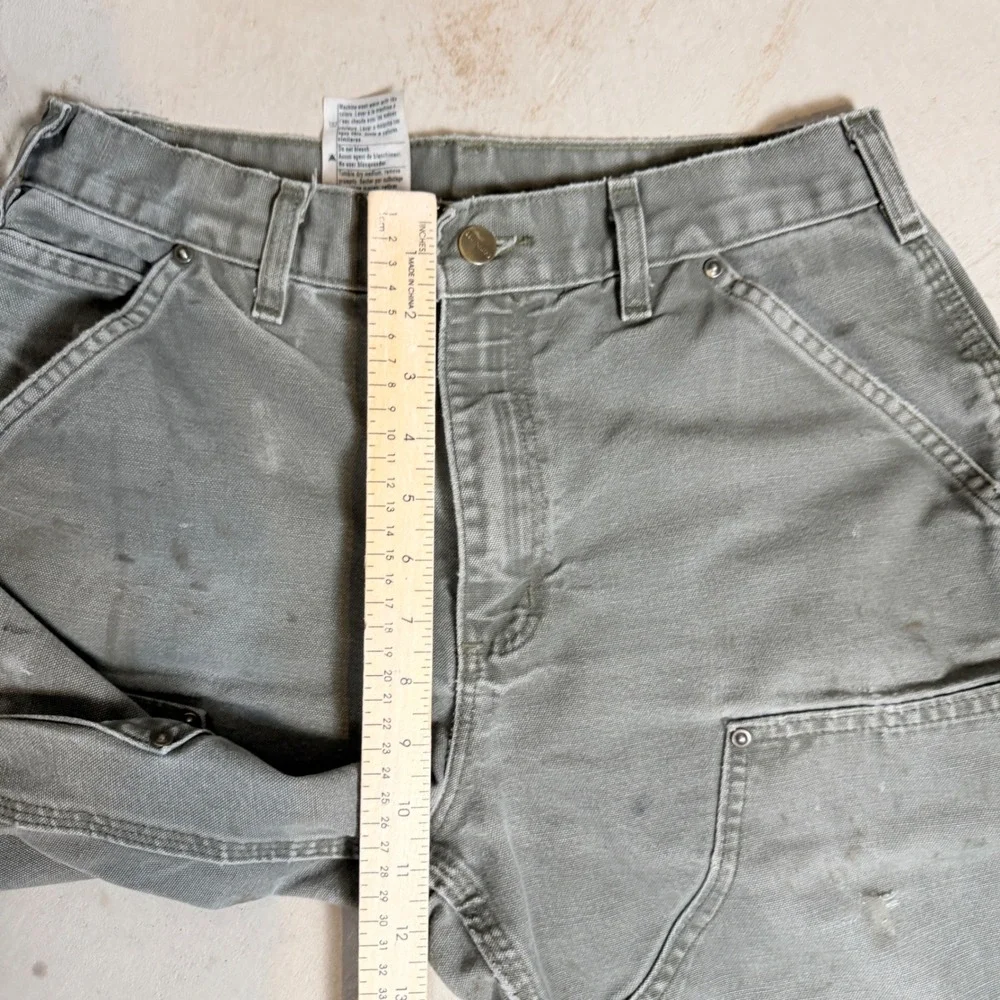 GRAIL Carhartt B136 MOS Double Knee Duck Canvas Carpenter Pants Moss Green 31x30